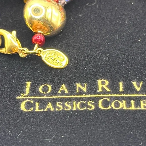 Vintage Joan Rivers Glass Gold Tone Jewel Tone 12 Multistrand Beaded Necklace